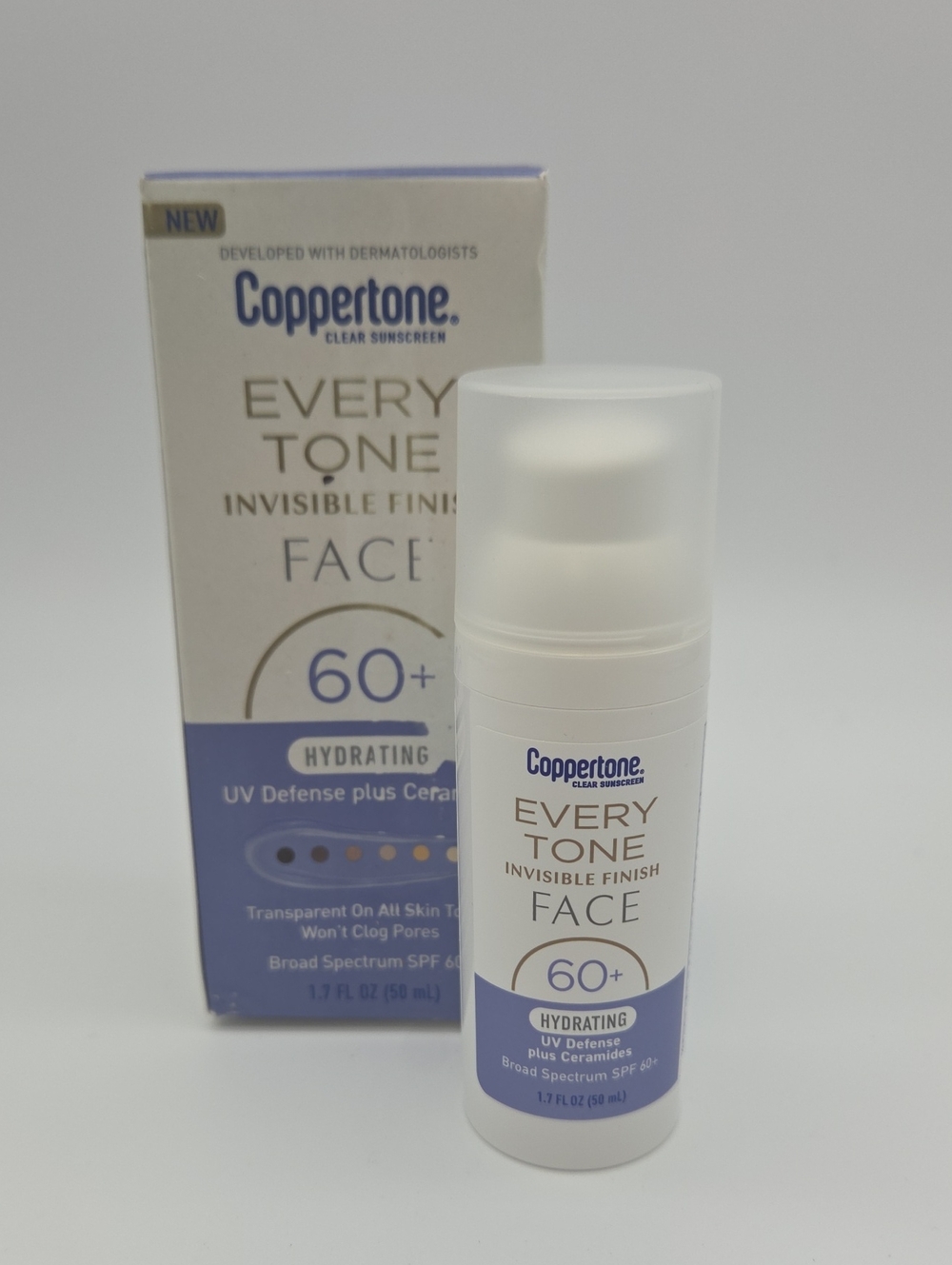 Coppertone Every Tone Invisible Finish Face SPF 60+ Hydrating Sunscreen — White